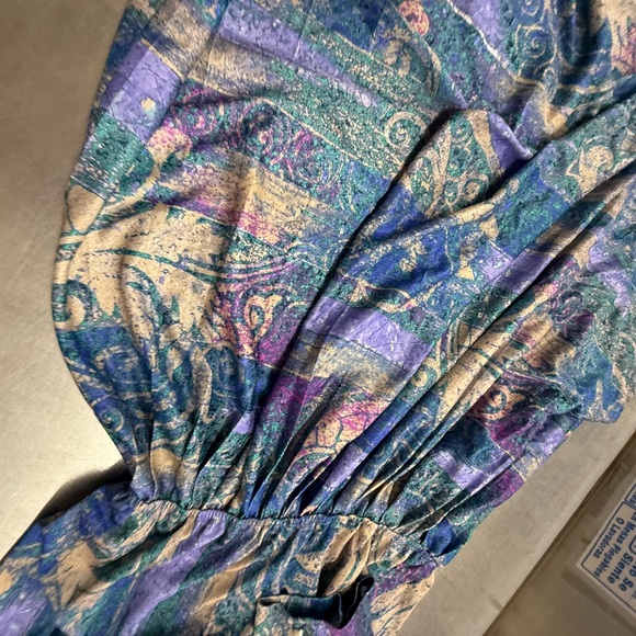 Vintage 1970s M Colorful Abstract Patterned Dress - Picture 7 of 9